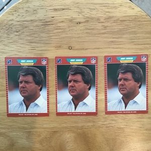 3 Coach Jimmy Johnson Football Cards